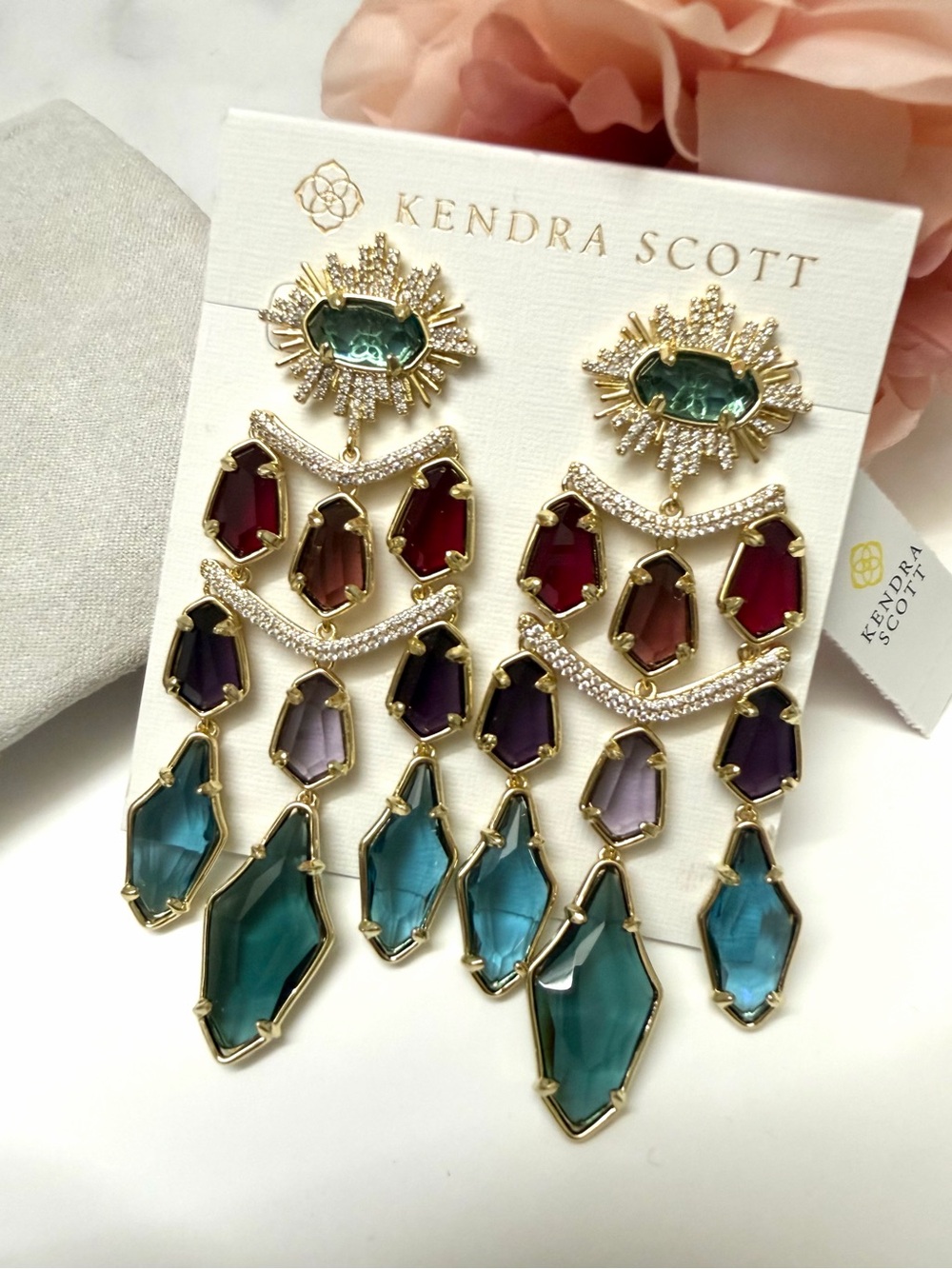 Kendra Scott Multicolor Statement Chandelier Earrings